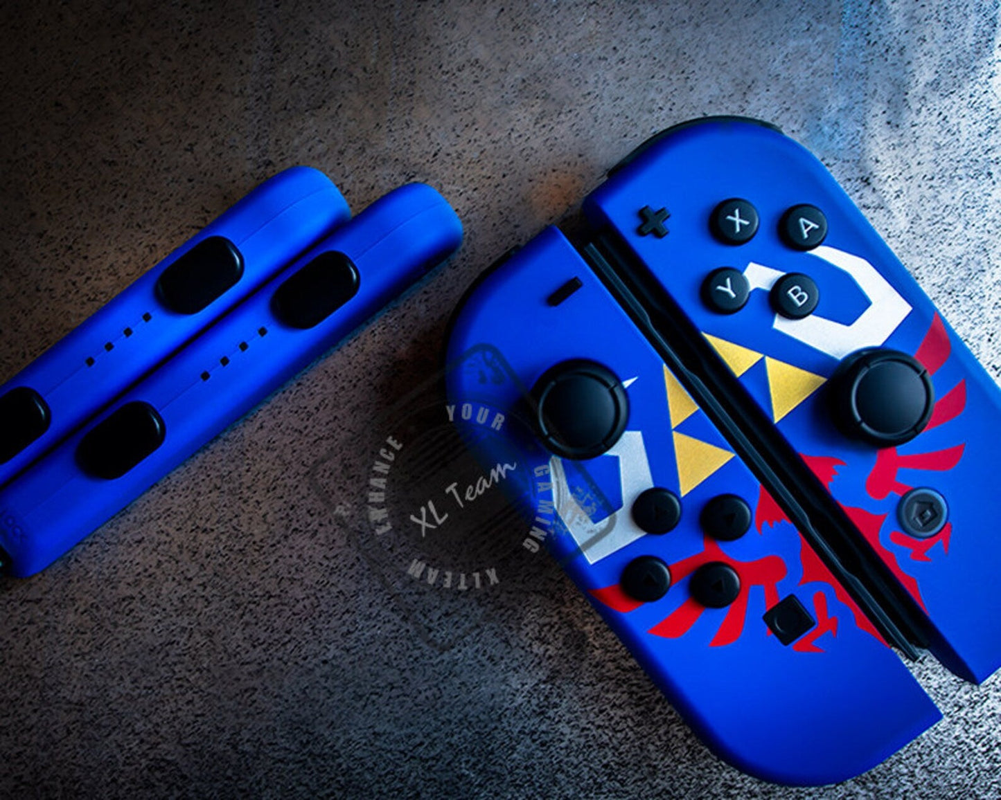 Custom The Legend of Zelda Hylian Shield Themed Nintendo Switch Joy-Con JoyCon Controllers