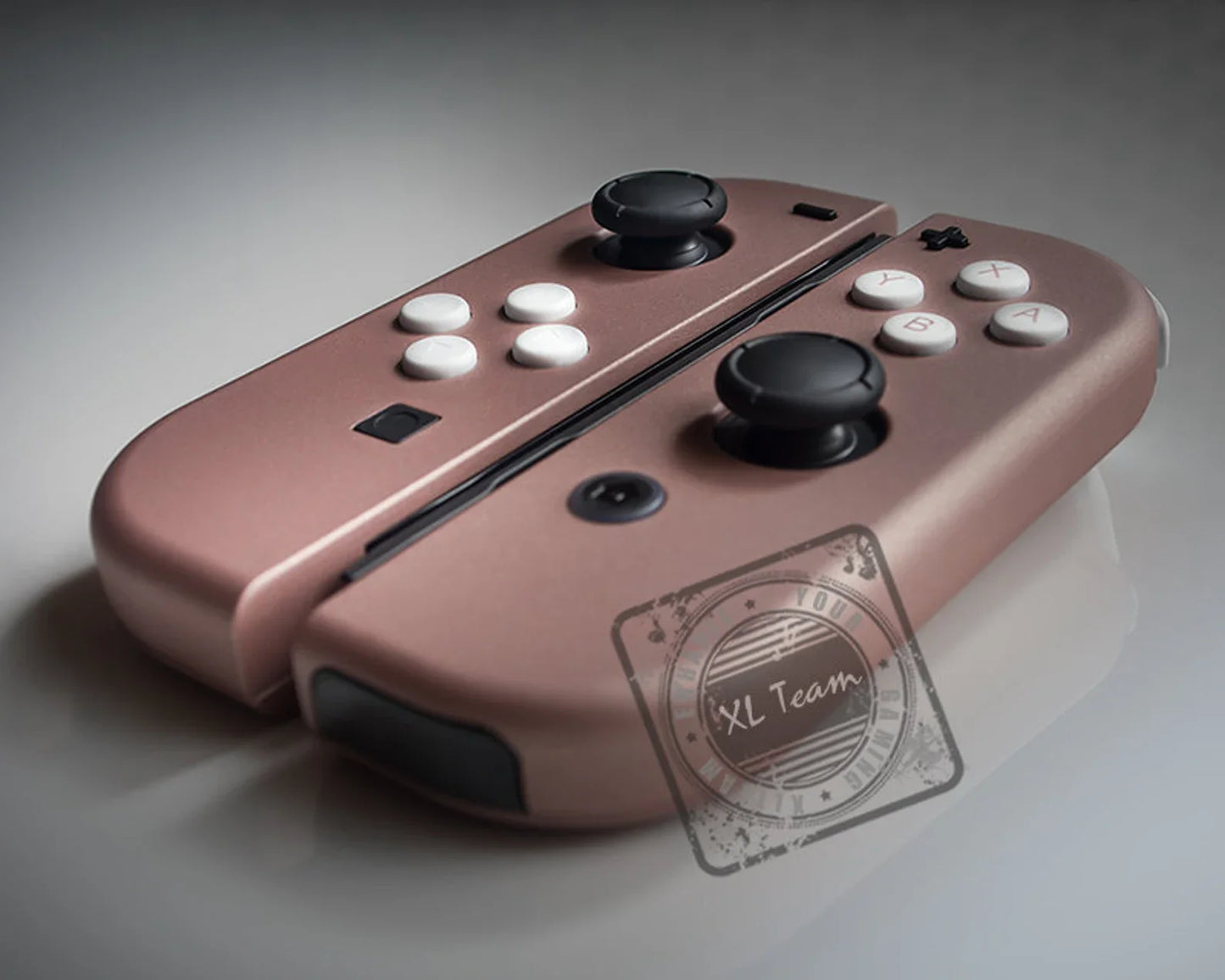 Custom Rose Gold Nintendo Switch Joy-Con JoyCon Controllers with White Buttons