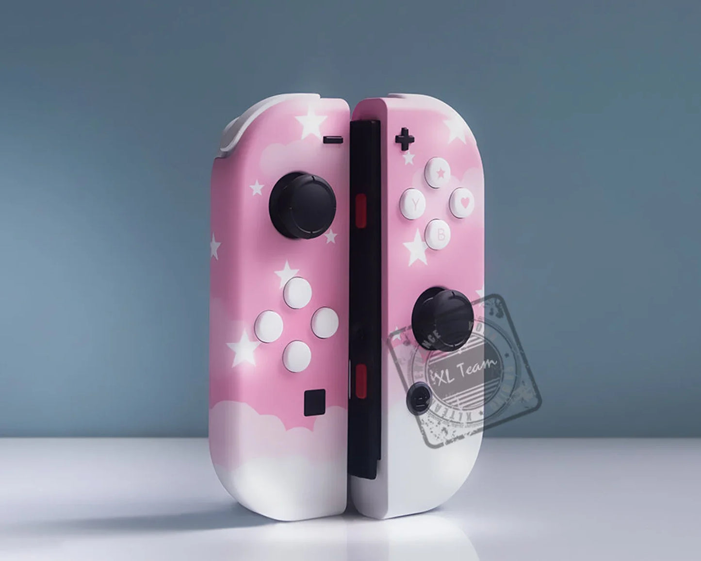 Custom Pastel Pink Aesthetic Stars and Clouds Sweet Dreams Nintendo Switch Joy-Con JoyCon Controllers