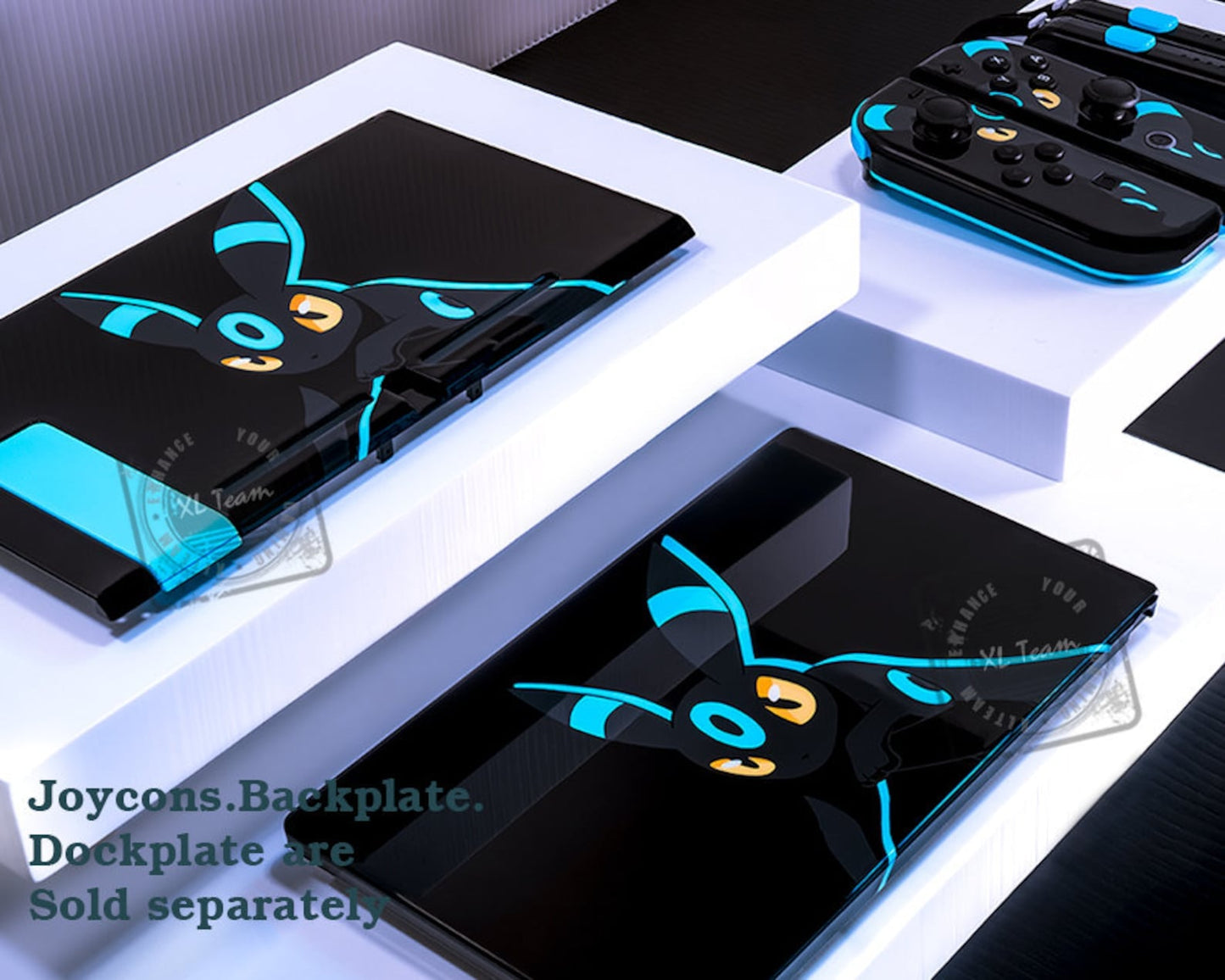 Custom Pokemon Shiny Umbreon Themed Nintendo Switch Joy-Con JoyCon Controllers