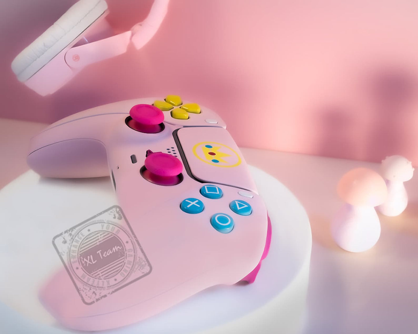 Custom Princess Peach Pastel Pink Themed PlayStation 5 PS5 DualSense Wireless Controller