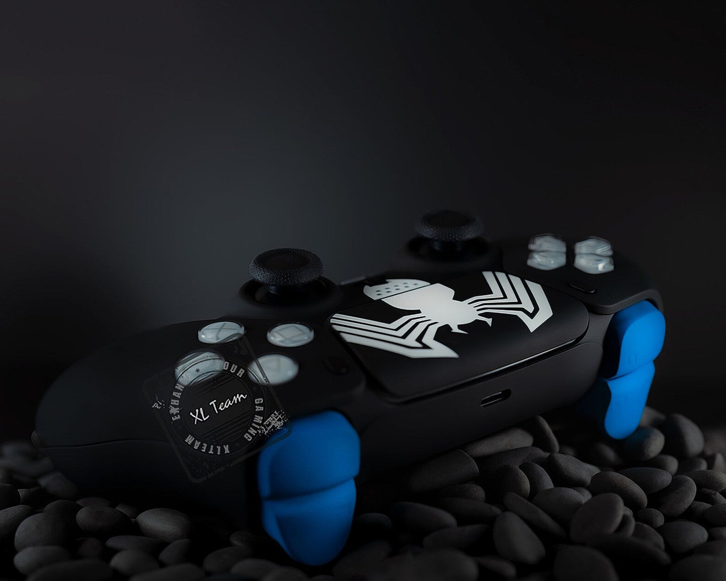 Custom Black Suit Spiderman Themed PlayStation 5 PS5 DualSense Wireless Controller