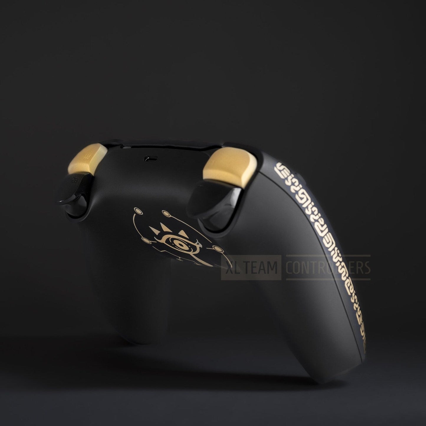 Matte Black Zelda Breath Of The Wild PS5 DualSense Wireless Controller Hylian Text Sheikah Eye Symbol Logo