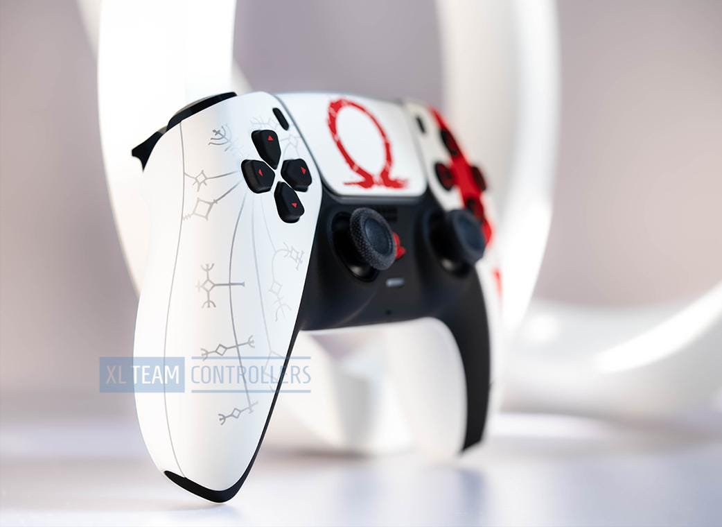 Custom Kratos Themed PlayStation 5 PS5 DualSense Wireless Controller
