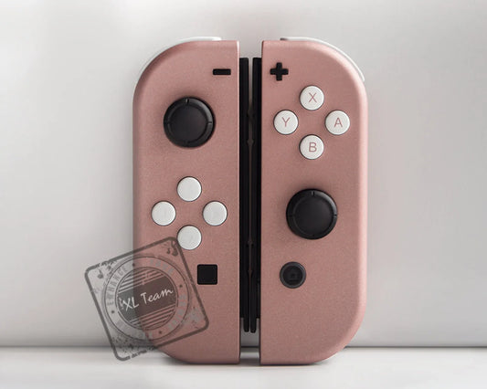 Custom Rose Gold Nintendo Switch Joy-Con JoyCon Controllers with White Buttons