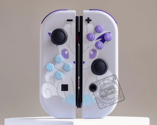 Custom Pokemon Shiny Alolan Vulpix Themed Nintendo Switch Joy-Con JoyCon Controllers