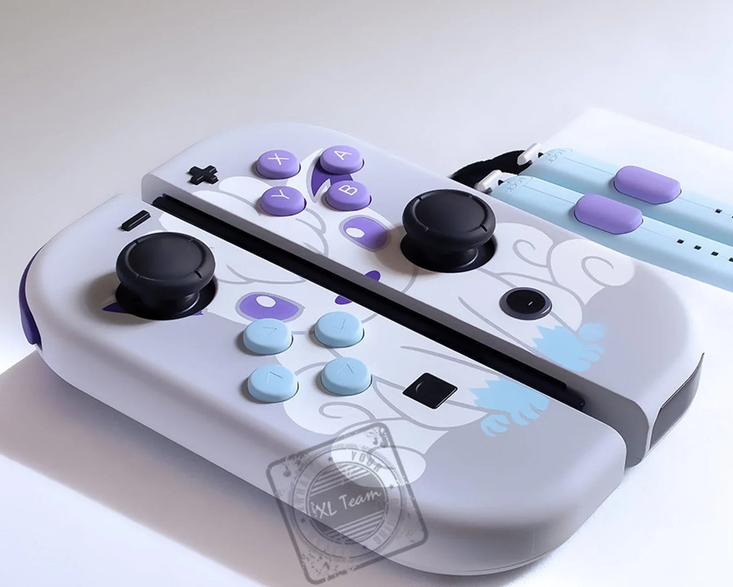 Custom Pokemon Shiny Alolan Vulpix Themed Nintendo Switch Joy-Con JoyCon Controllers