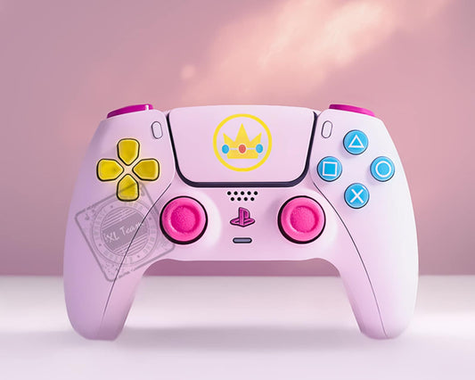 Custom Princess Peach Pastel Pink Themed PlayStation 5 PS5 DualSense Wireless Controller